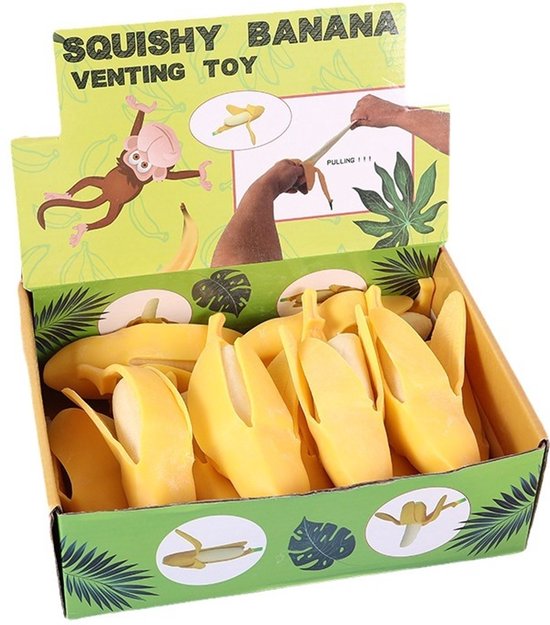 Squishy banaan met schil 15 cm - Slow Rising Fidget Toy - Knijpbaar Speelgoed voor Kinderen & Volwassenen - Anti Stress - TikTok Trend