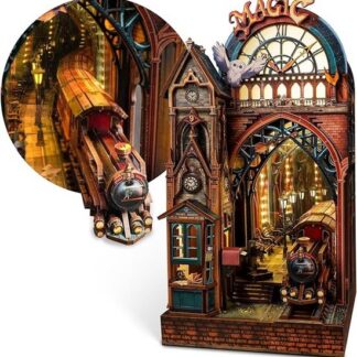 Magisch Station Book Nook 3D LED Puzzel - DIY Miniatuur Boekenplank Decoratie