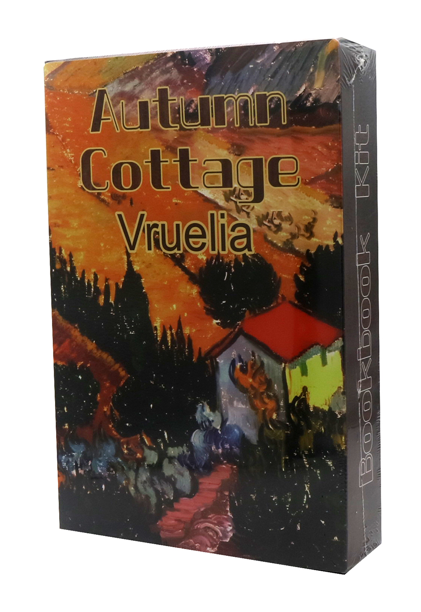 Luxe Book Nook DIY Pakket - Twilight Cottage - Miniatuur Houten Boekensteun met LED Verlichting - 3D Puzzel - Cadeau Volwassenen - Herfst Huisje