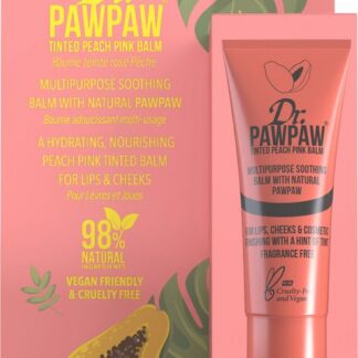 Dr PawPaw Peach Pink Balm / Getinte verzorgingsbalsem voor lippen, oogleden en wangen in perzikroze, 10 ml