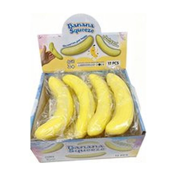 Banaan Squishy Speeltje – Zachte Banana Squeeze 1 stuk – Anti Stress Fidget Toy – Geel