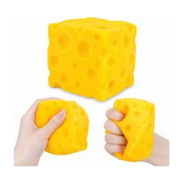 Kaas Squishy 7 cm – Slow Rising Foam Knijpspeeltje – Kneedbaar Fidget Speelgoed voor Kinderen – Gele Cheese Squishy