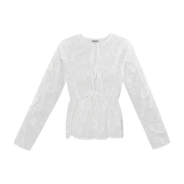 Yehwang - Blossom bow top - wit - maat L